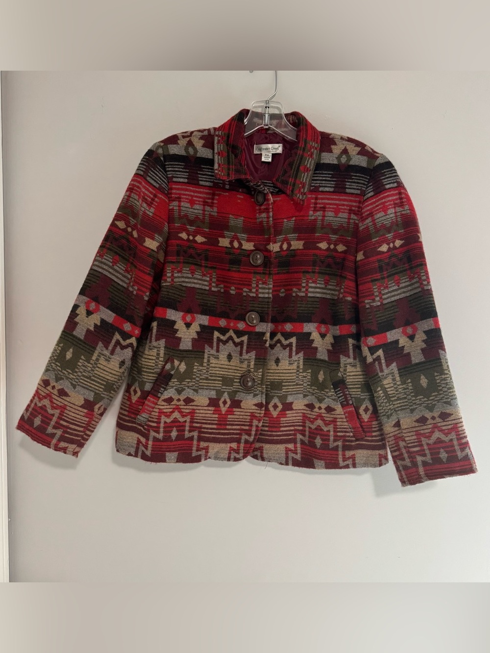 Cold water Creek Red Navajo Pattern Jacket